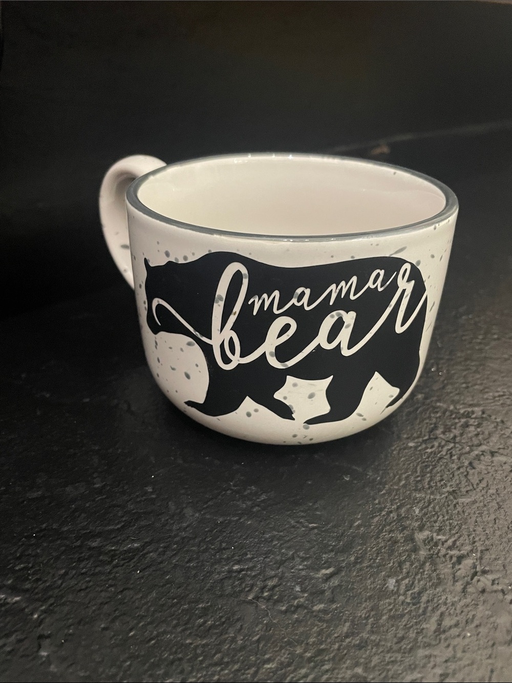 Mama Bear Ceramic Campfire Mug - White with Black Design